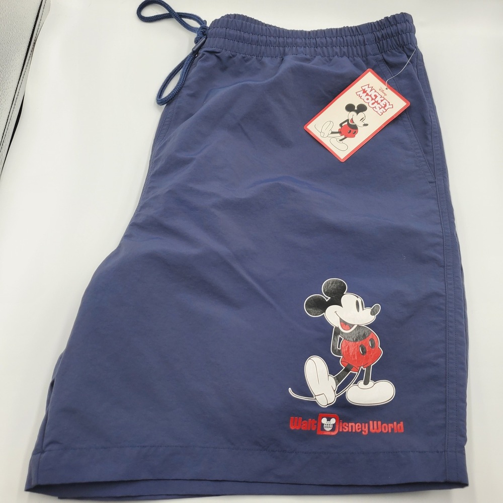 Disney Mickey Mouse Walt Disney World Navy Blue Swim Trunks Mens XL NWT